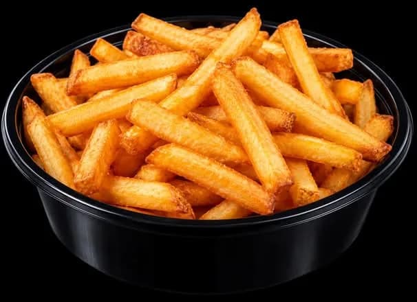 Golden French fries in a bowl